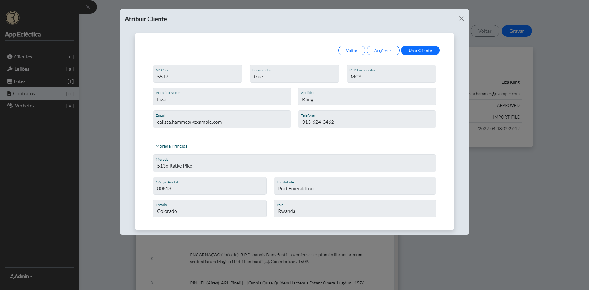 Cliente Modal